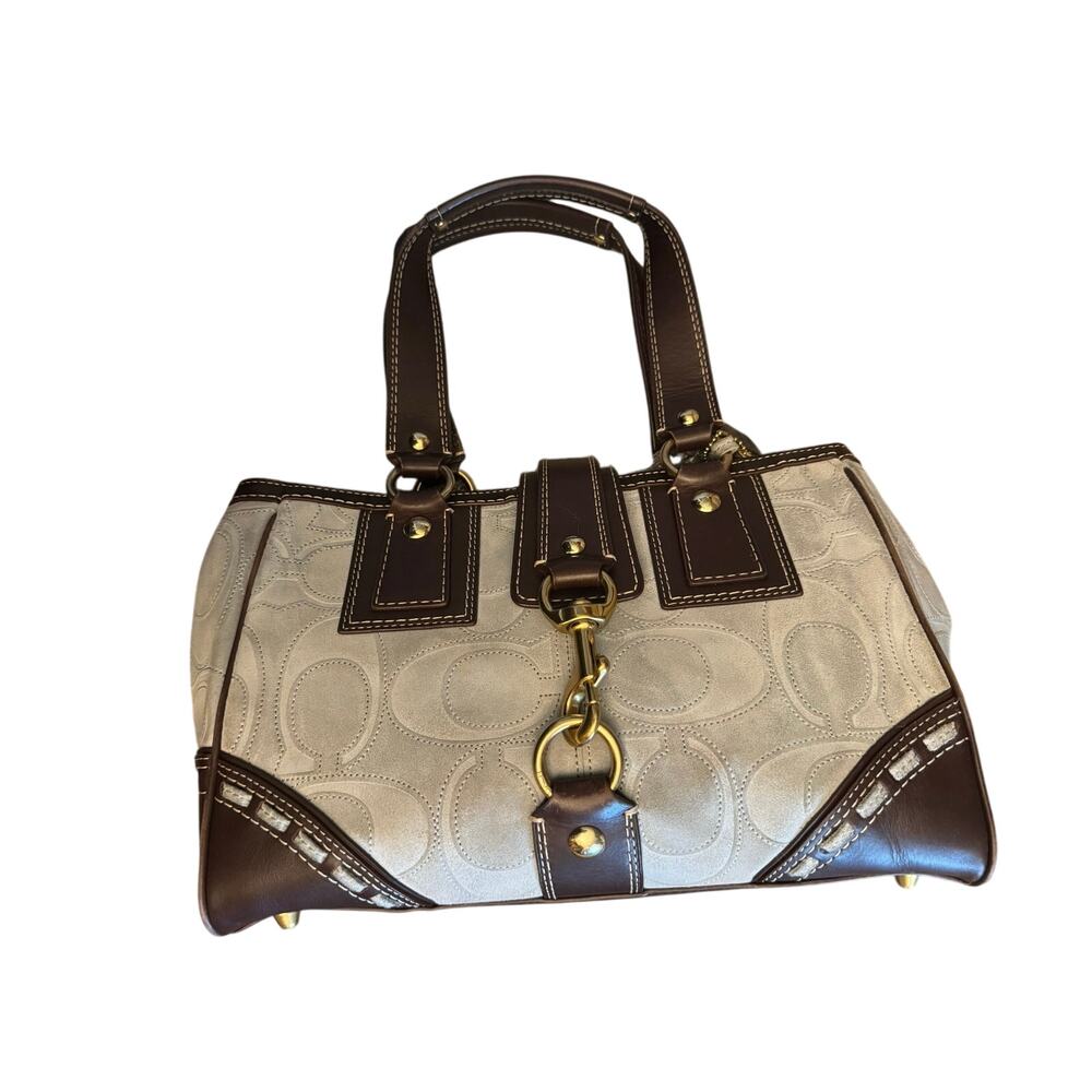 Y2K Coach Hampton Legacy Tote in Baby Blue Suede - Picture 10 of 10